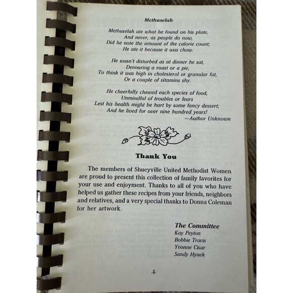 Vintage United Methodist Cookbook Shueyville IA Midwest Community Recipes 1989 - Picture 2 of 7